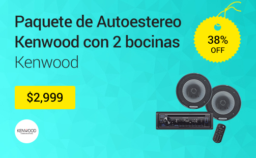 Paquete de Autoestereo Kenwood con 2 bocinas  Kenwood